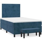 Box spring postelja z vzmetnico temno modra 120x200 cm žamet, (20901061) | Shoptok.si