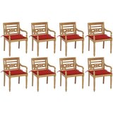 The Living Store Batavia stoli z blazinami 8 kosov trdna tikovina - Batavia Stol, (21494369) | Shoptok.si