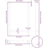  Noge za barski stol Prirodni čelik 2 kom 60 x (90-91) cm Čelik | shoptok.hr