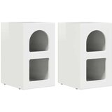  Noćni ormarić 2 pcs Visoki sjaj bijela 29.5 x 35 x 50 cm | shoptok.hr
