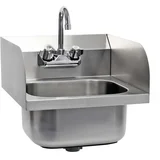 Stenski inox umivalnik s 3-stransko zaščito + armatura