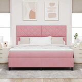  LED Box Spring Krevet Ružičasta 180 x 200 cm Baršun | shoptok.hr