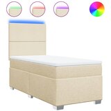  Krevet s oprugama i madracem krem 100 x 200 cm od tkanine | shoptok.hr