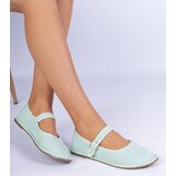 Gemre Green women's ballet flats with a strap Meremi Cene