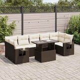 Maison Chic Seti vrtnega pohištva - Vrtna garnitura - Vrtni pohištvo set 8-delna z blazinami rjav poli ratan, (21800436) | Shoptok.si