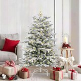 vidaXL Umetno Zložljivo Božično Drevo Bela 150 cm PE in PVC | Shoptok.si