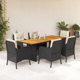  7-dijelni vrtni blagovaonski set od poliratana s jastucima | shoptok.hr