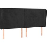 Maison Chic posteljno vzglavje - vzglavna omarica - nočna omarica z ušesi črno 203x23x118/128 cm žamet, (21710909) Cene