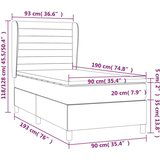  Box spring postelja z vzmetnico krem 90x190 cm blago, (20895569) | Shoptok.si