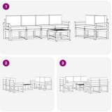  Set vanjskih sofa 7 kom. Bijela i krem 59 x 59 x 37 cm | shoptok.hr