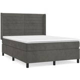 The Living Store Box spring postelja z vzmetnico temno siva 140x200 cm žamet - Box Spring Postelja, (21489316) | Shoptok.si