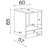 Flex-Well omara za vgradnjo štedilnika levi, svetlo siva, š. 60 cm | Shoptok.si