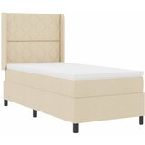 Krevet s opruga kutije s jastukom Krema 200 x 100 cm tkanina | Eponuda.com