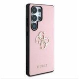 Guess PU Grained 4G Metal Logo Zadn&amp;iacute; Kryt pro Samsung Galaxy S25 Ultra Pink Ovitek za telefon Vijolična Slike
