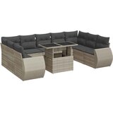  10-dijelni set vrtnih sofa poliratan s jastucima svijetlosivi | shoptok.hr