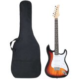 vidaXL Električna gitara za početnike s torbom smeđe-bijele 4/4 39 | shoptok.hr