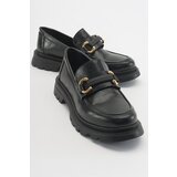 LuviShoes FRAS Women's Black Patterned Loafers Cene