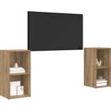 vidaXL Komplet TV omaric 2 pcs Obrtniški hrast 72 x 35 x 36.5 cm | Shoptok.si