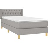  Kreveta s oprugama i madrac svjetlosivi 90x200cm tkanina | shoptok.hr