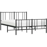  Metalni okvir kreveta uzglavlje i podnožje crni 120x190 cm | shoptok.hr