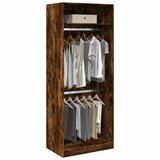 vidaXL Garderobna omara dimljeni hrast 80x50x200 cm inženirski les | Shoptok.si