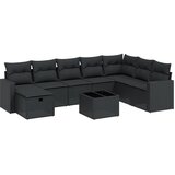  9-dijelni set vrtnih sofa s jastucima crni od poliratana Crna 65.5 x 62 x 69 cm | Shoptok.si