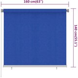  Vanjska roleta za zamračivanje 160 x 140 cm plava HDPE | shoptok.hr