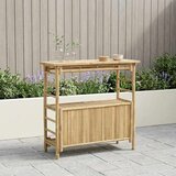 Vanjski bar stol s pohranom Prirodna 110 x 50 x 105 cm Bambus - Bar stol (110 cm) Cijene