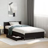 Furnova Posteljni okvir s predali črn 75x190 cm inženirski les, (21940150) | Shoptok.si