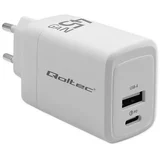 51825 GaN 45W charger| 5-20V | 1.5-3A | 1 x USB-C PD | 1x USB QC 3.0 | White
