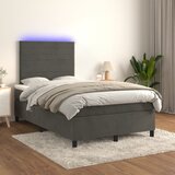  box spring s madracem LED tamnosivi 120 x 190 cm baršun | shoptok.hr