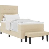  Vzmetna postelja z vzmetnico in klopjo kremna 90x190 cm, (22083346) | Shoptok.si