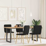 vidaXL Jedilni stoli 4 kosi črno blago | Shoptok.si