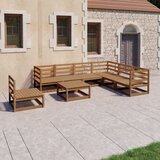 Maison Chic Seti vrtnega pohištva - Vrtna garnitura - Vrtni pohištvo set 8-delna medeno rjava trdna borovina, (21803644) | Shoptok.si