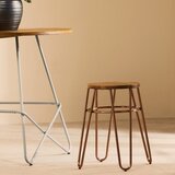 Premier Housewares Stolček iz masivnega bresta v naravni barvi/v rožnato zlati District – | Shoptok.si