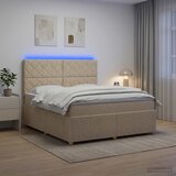  LED okvir za krevet s madracem Krem 180 x 200 cm Tkanina | shoptok.hr