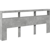 Ormarić za uzglavlje LED svjetlima boja betona 220x17x102 cm | shoptok.hr