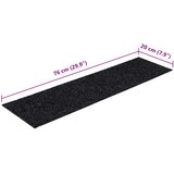  Prostirke za stepenice samoljepljive 30 kom 76x20 cm crne pravokutne | shoptok.hr