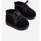 Boto Children's Lace-up Snow Boots Insulated With Fur Black Hunter | Shoptok.si