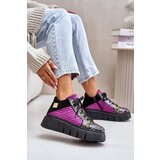 Maciejka Leather Sneakers On Platform Fuchsia | Shoptok.si
