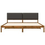  Krevetni okvir s tapiciranim uzglavljem Prirodna i tamnosiva - Prirodna i tamnosiva 180 x 200 cm | shoptok.hr