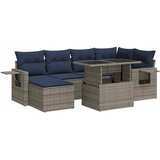  7-dijelni set vrtnih sofa poliratan i bagrem s jastucima sivi | shoptok.hr