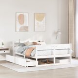 vidaXL Okvir kreveta bez madraca bijeli 140 x 190 cm masivna borovina Cijene