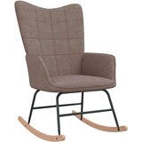  Stolica za ljuljanje s osloncem za noge smeđe-siva od tkanine | shoptok.hr