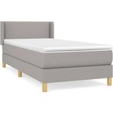  Box spring postelja z vzmetnico svetlo siva 80x200 cm blago, (20726251) | Shoptok.si