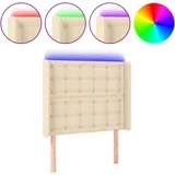 led posteljno vzglavje - vzglavna omarica - nočna omarica krem 83x16x118/128 cm blago, (21706765)