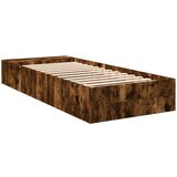 vidaXL Posteljni okvir dimljeni hrast 100x200 cm inženirski les | Shoptok.si