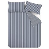 Catherine Lansfield Temno modra enojna flanelna posteljnina 135x200 cm Stripe – Cene