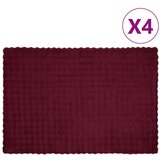  Lažni zec deka 4 pcs Bordeaux Crvena 150 x 220 cm Poliester Cijene
