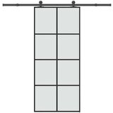 vidaXL Drsna vrata z opremo 90x205 cm ESG steklo in aluminij | Shoptok.si